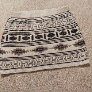 Maurices XL knit mini skirt brown/cream/black